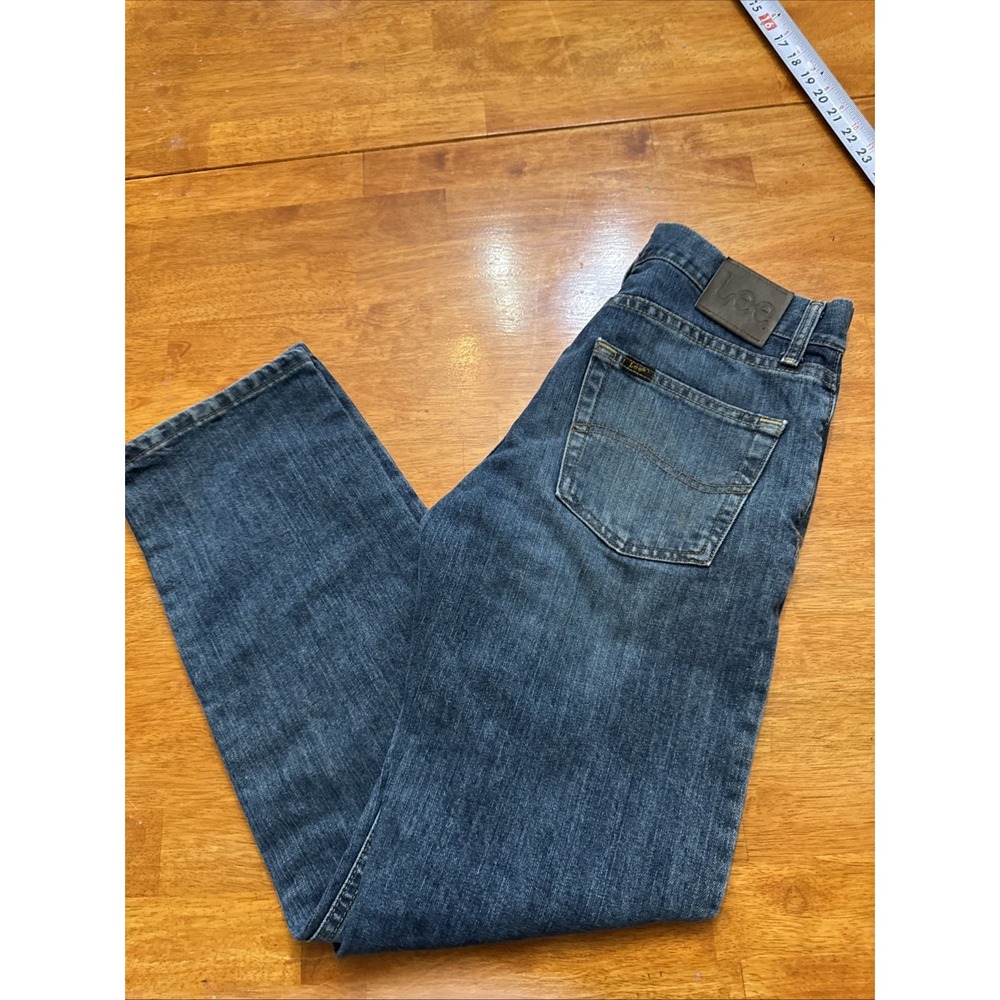 Lee Jeans Mens 29X30 Blue Regular Straight Mid Rise Medium Wash Denim 2008906
